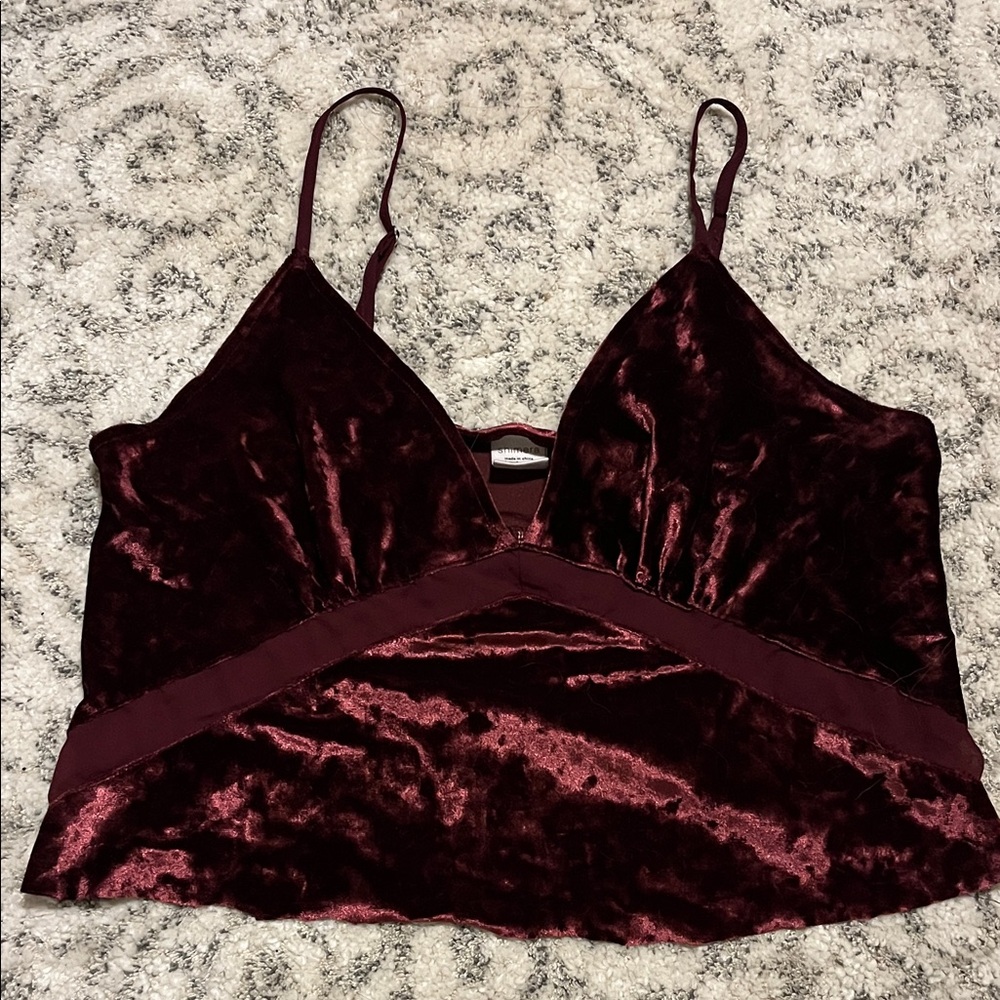 Shimera Burgundy Velvet Crop Top